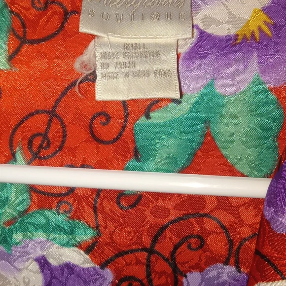 Floral Red and Purple Women's Robe - Picture 3 of 3